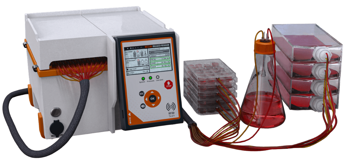 Nestor with flasks, plates and Erlemeyer flaks